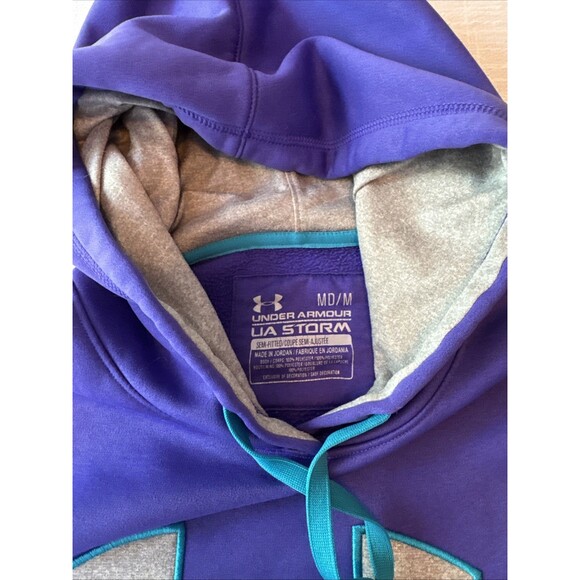 UNDER ARMOUR UA STORM SWEATSHIRT HOODIE Purple Gray Teal Women’s Size Medium - Picture 3 of 8